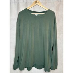 Orvis Women’s Green Long Sleeve Knit Top Size XL Soft Stretch Casual Pullover
